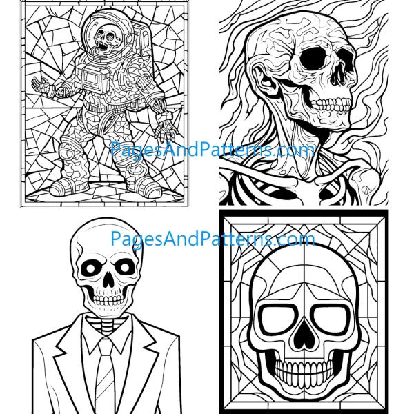Skeletons Skulls All Ages Bundle (#1) 125 Pages