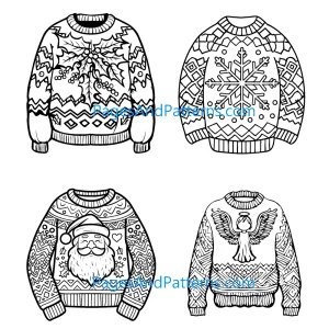 Ugly Christmas Sweaters All Ages Bundle (#1) 125 Pages